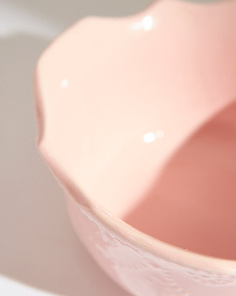 Essentials Lace Serving Bowl,Pink