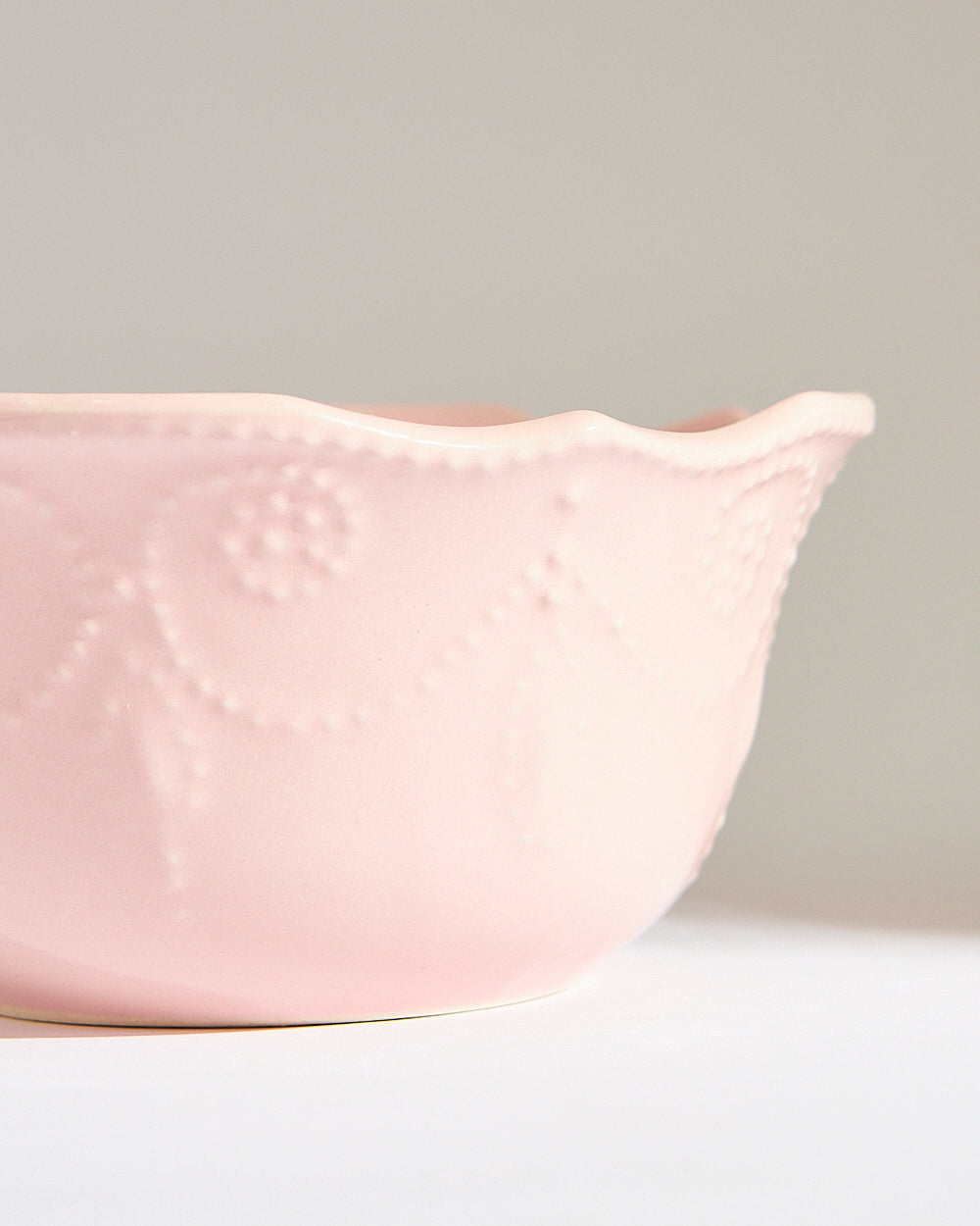 Essentials Lace Serving Bowl,Pink