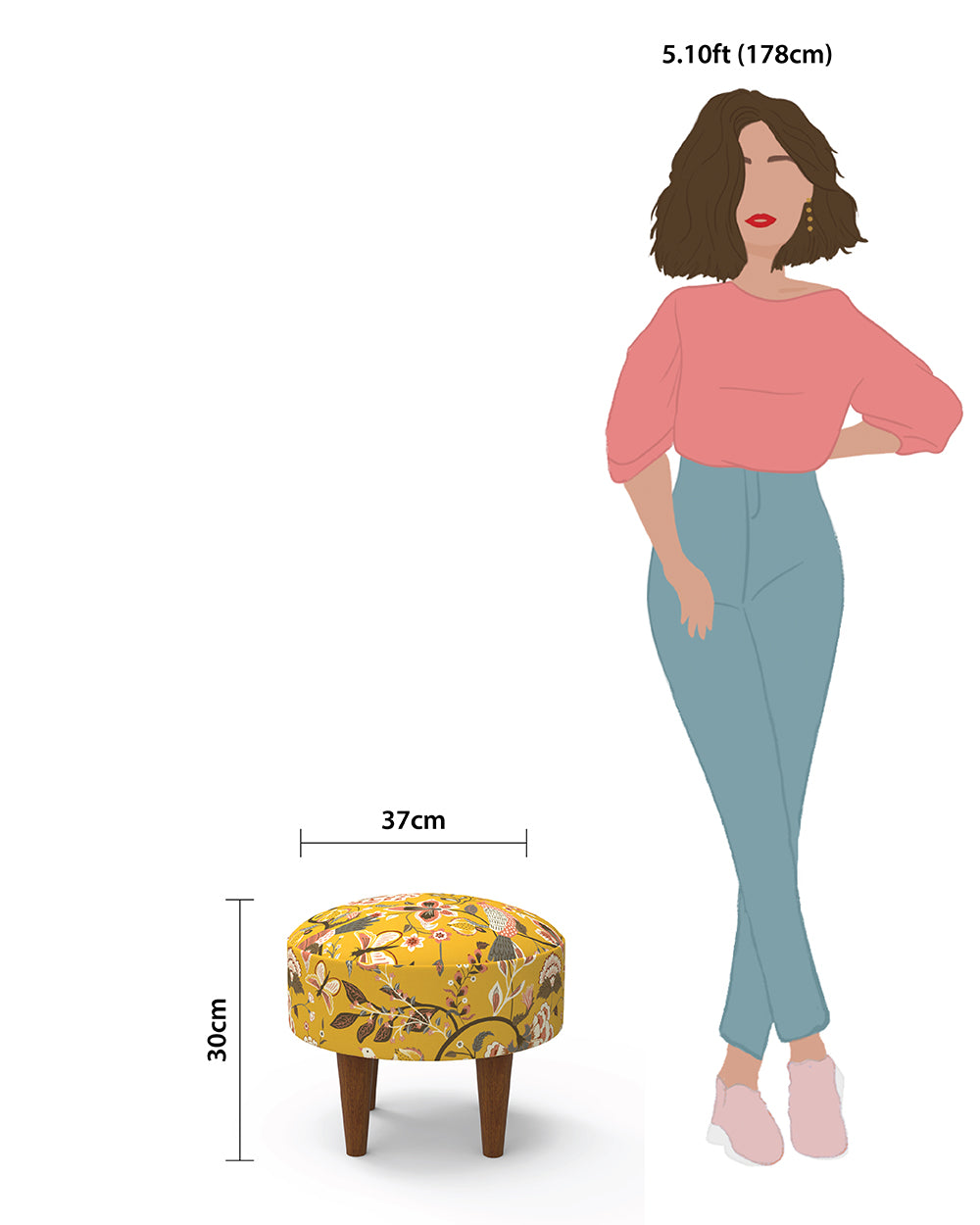 Begum Foot Rest - Dragon Fruit