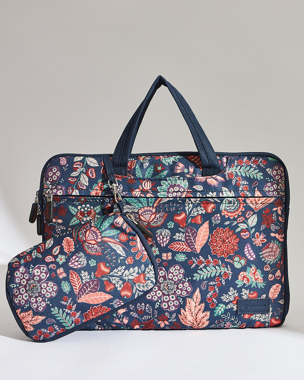 13.5inch Batik Bloom Laptop Sleeve, Navy