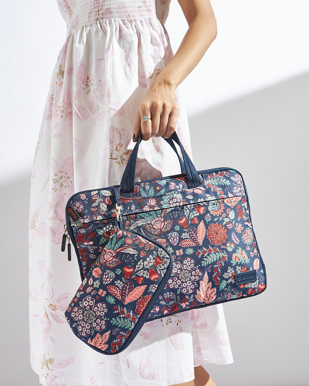 Batik Bloom Laptop Sleeve, Navy - 15inch