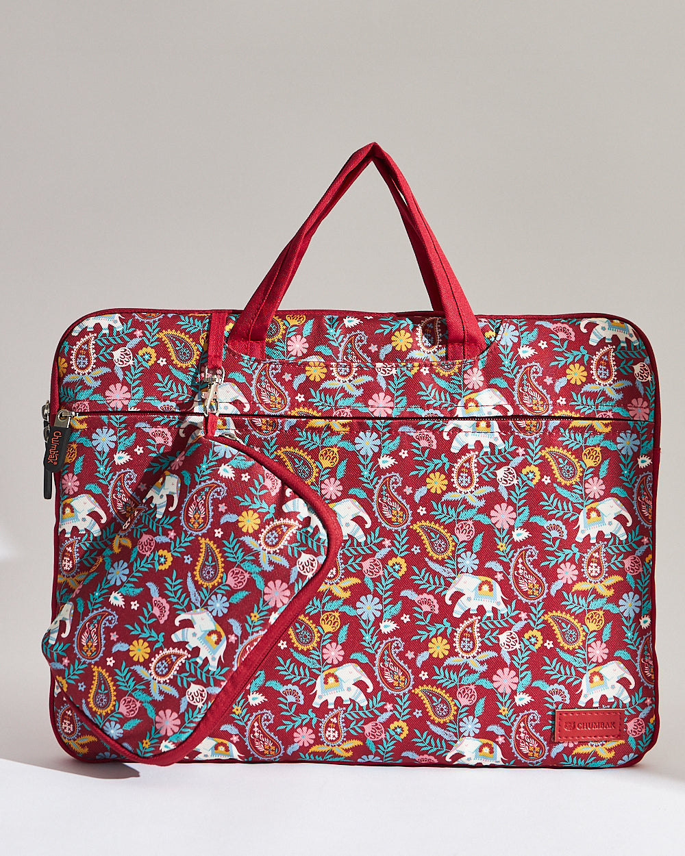 13.5 inch India Boho Laptop Sleeve, Red
