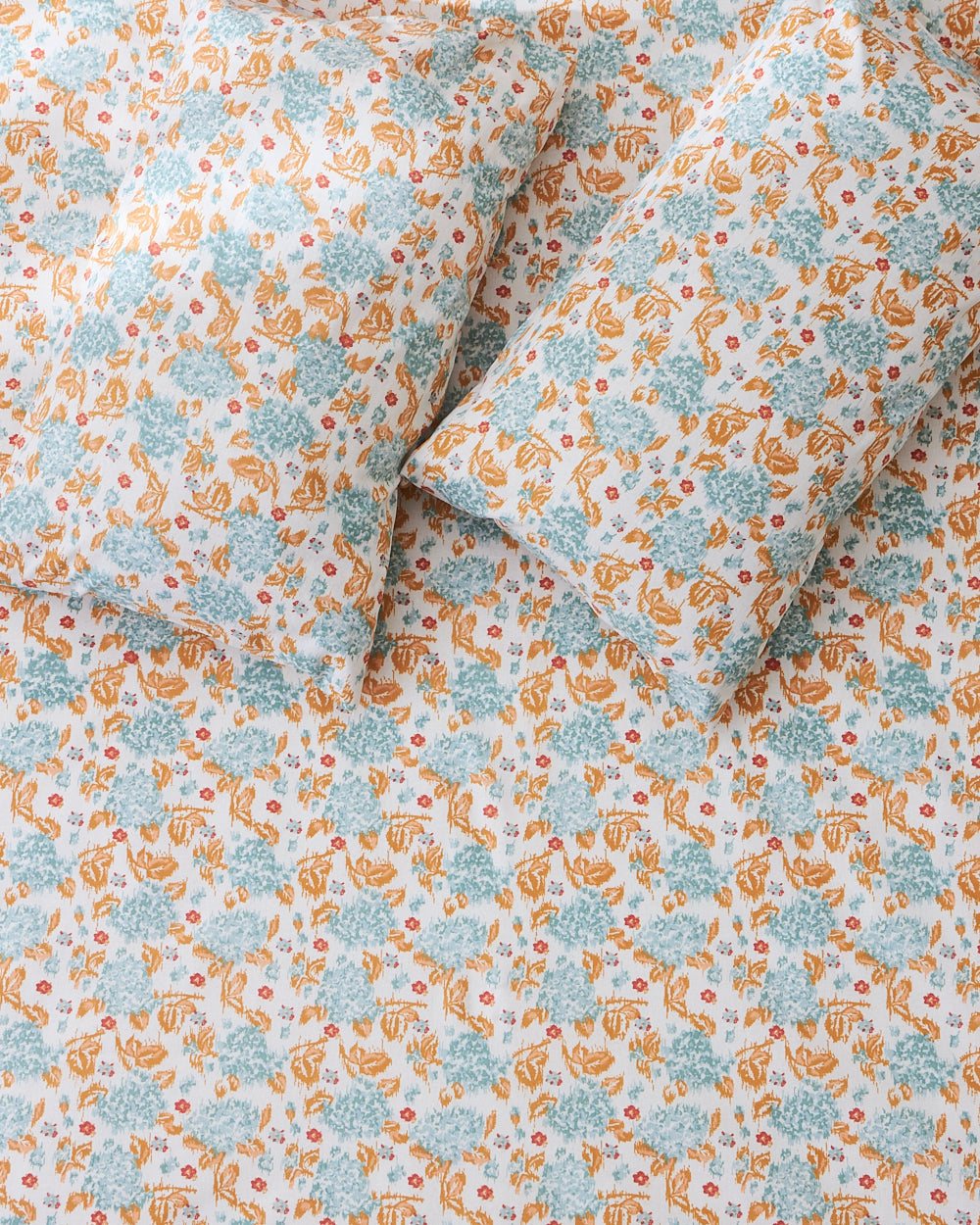 TEAL by Chumbak Pixel Florals Bedsheet, Teal - Queen size, 104 TC