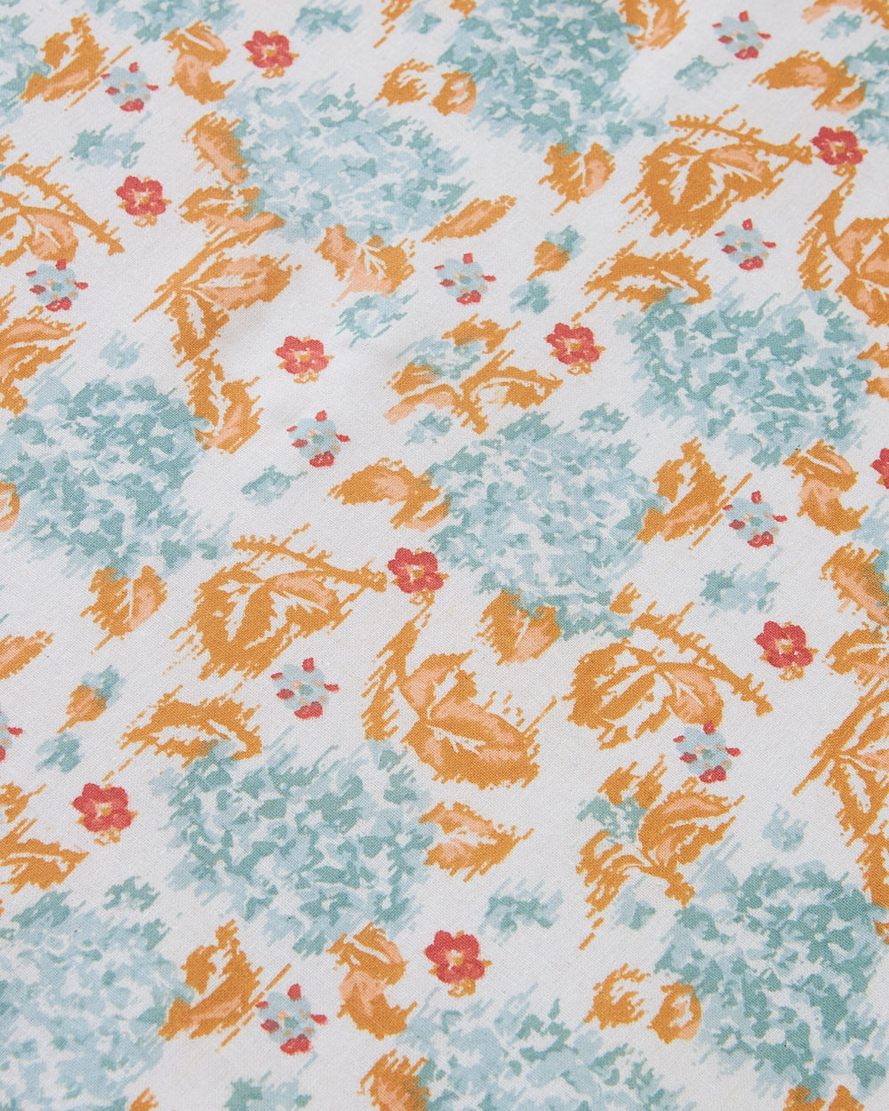 TEAL by Chumbak Pixel Florals Bedsheet, Teal - Queen size, 104 TC