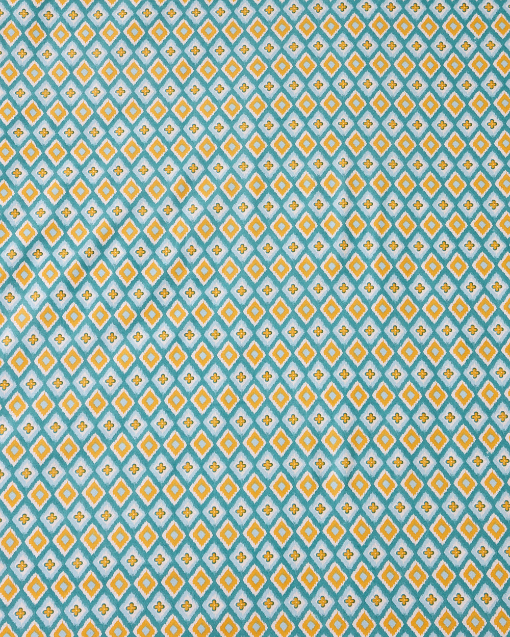 TEAL by Chumbak Ikat Glow Bedsheet, Teal - Queen size, 104 TC