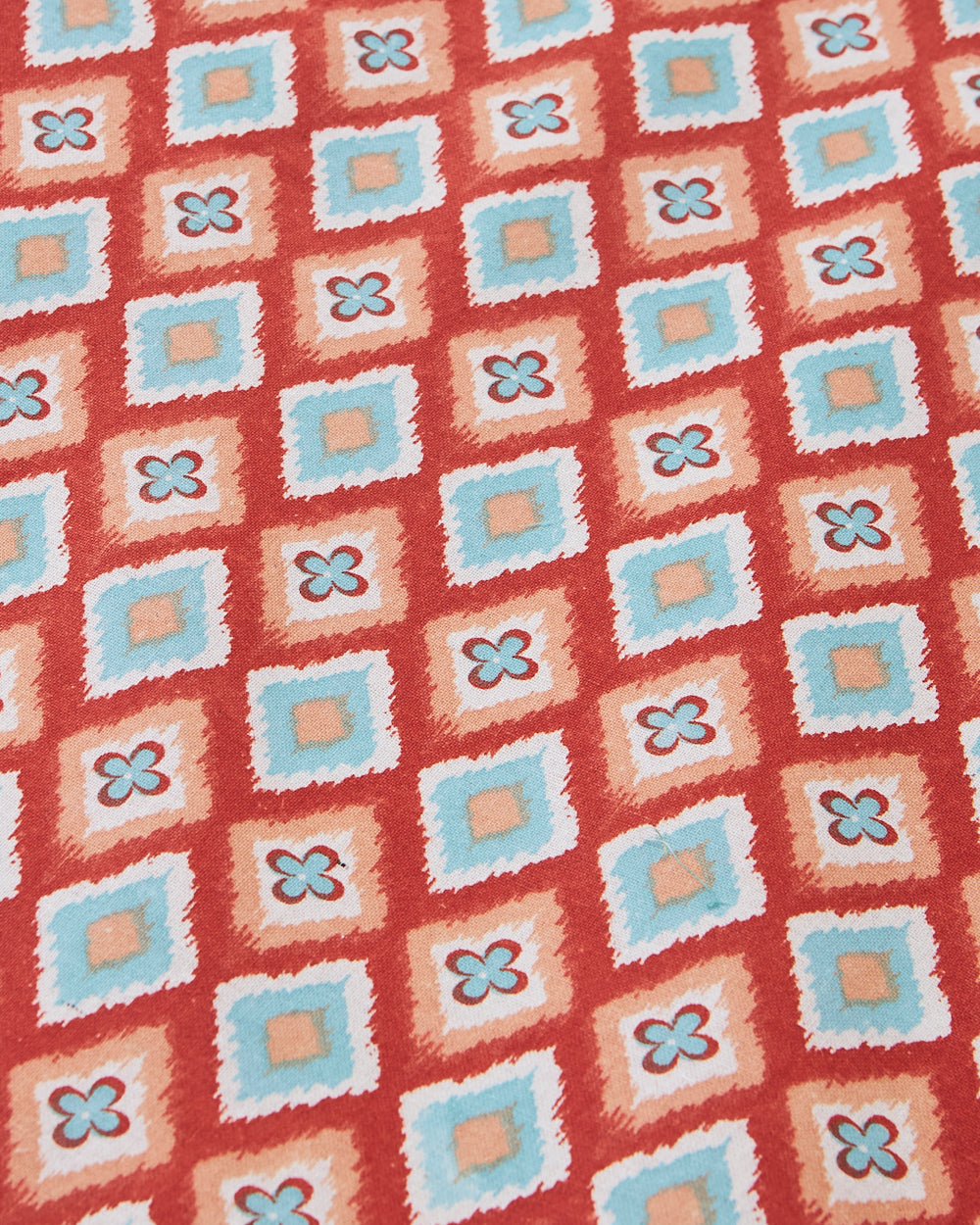 TEAL by Chumbak Ikat Glow Bedsheet, Red - Queen size, 104 TC