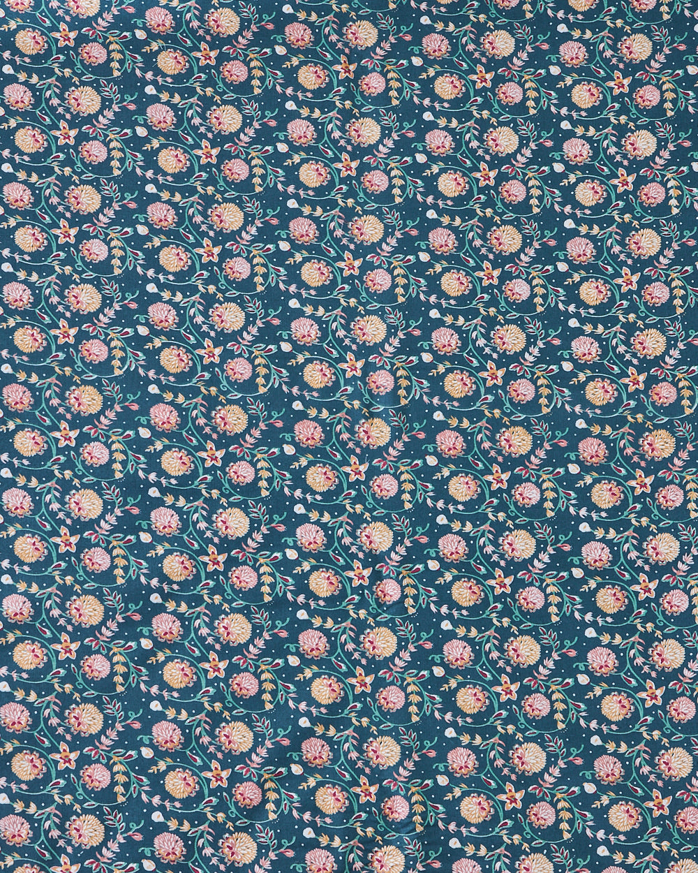 TEAL by Chumbak Big Bloom Bedsheet, Blue - Queen size, 104 TC