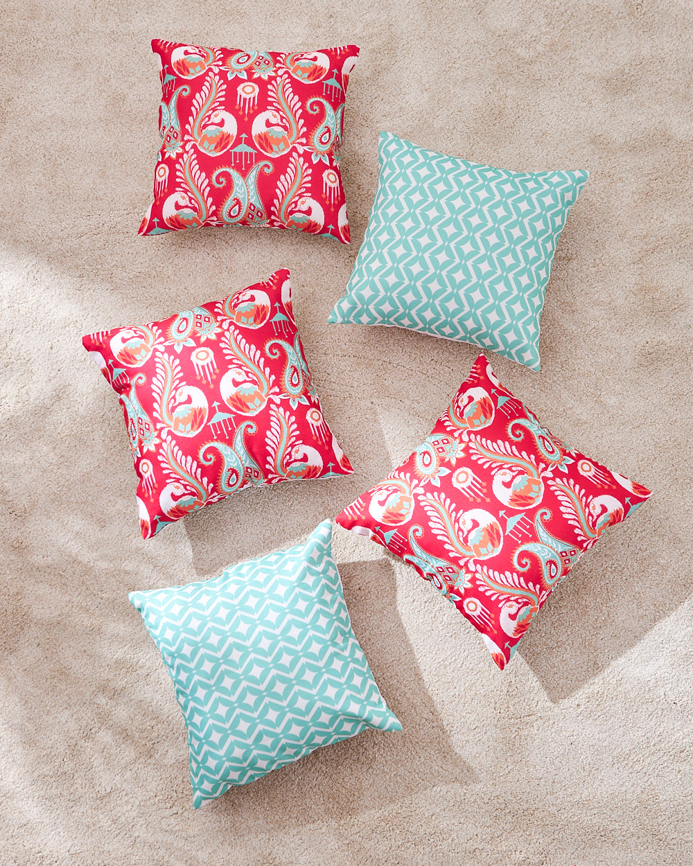 Teal by Chumbak 16" Cushion Covers , Set of 5 Multi color| Zip closure