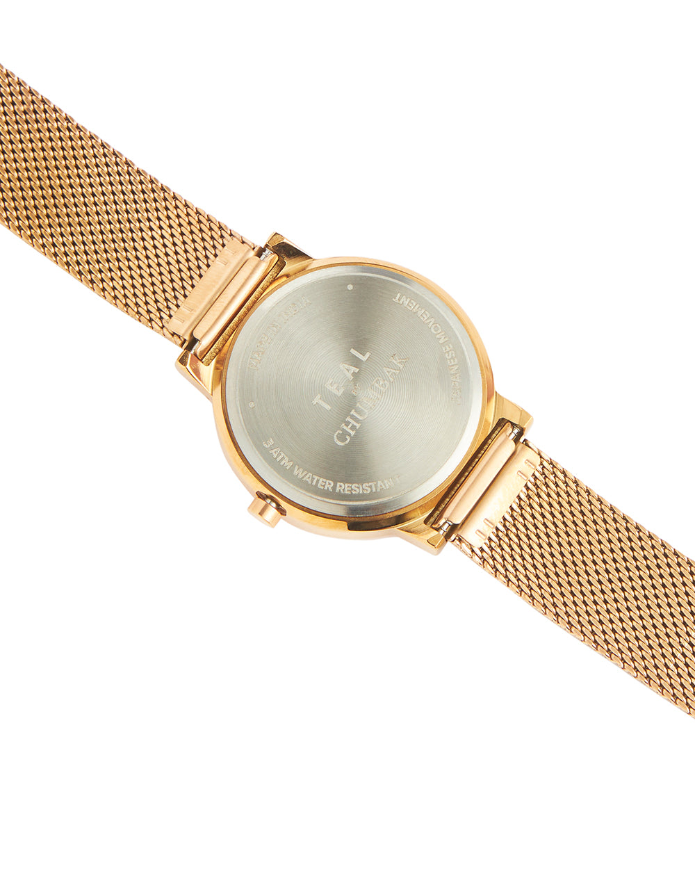 Teal by Chumbak Jaded Watch | Metal Mesh Strap - Rose Gold