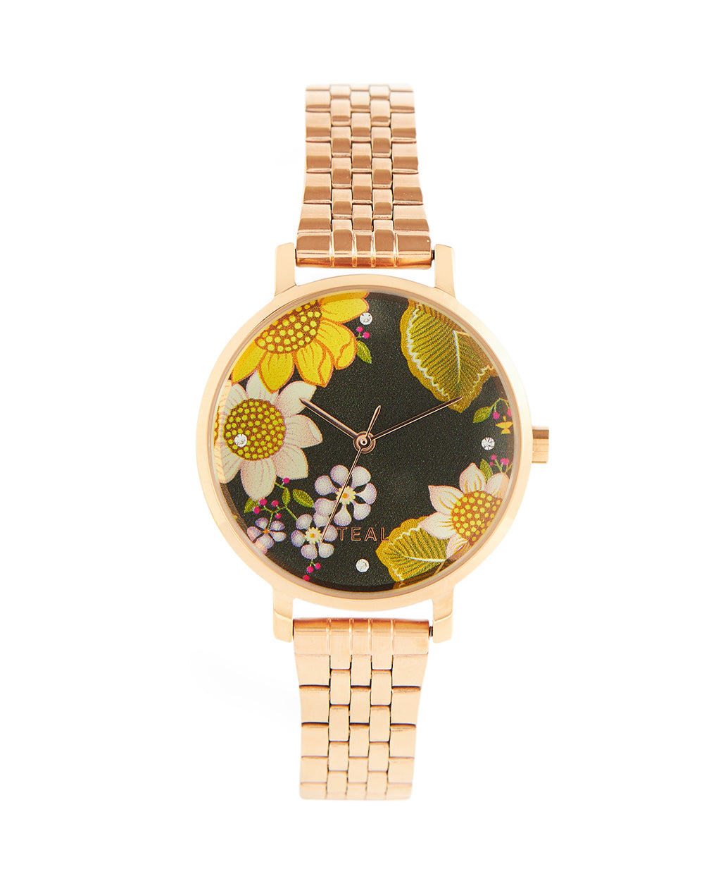 Teal by Chumbak Summer Watch | Metal Link Strap - Rose Gold