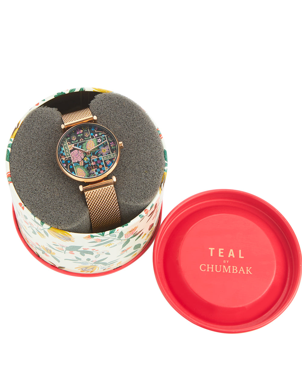 Teal by Chumbak Jungle Jumble Watch | Metal Mesh Strap - Black