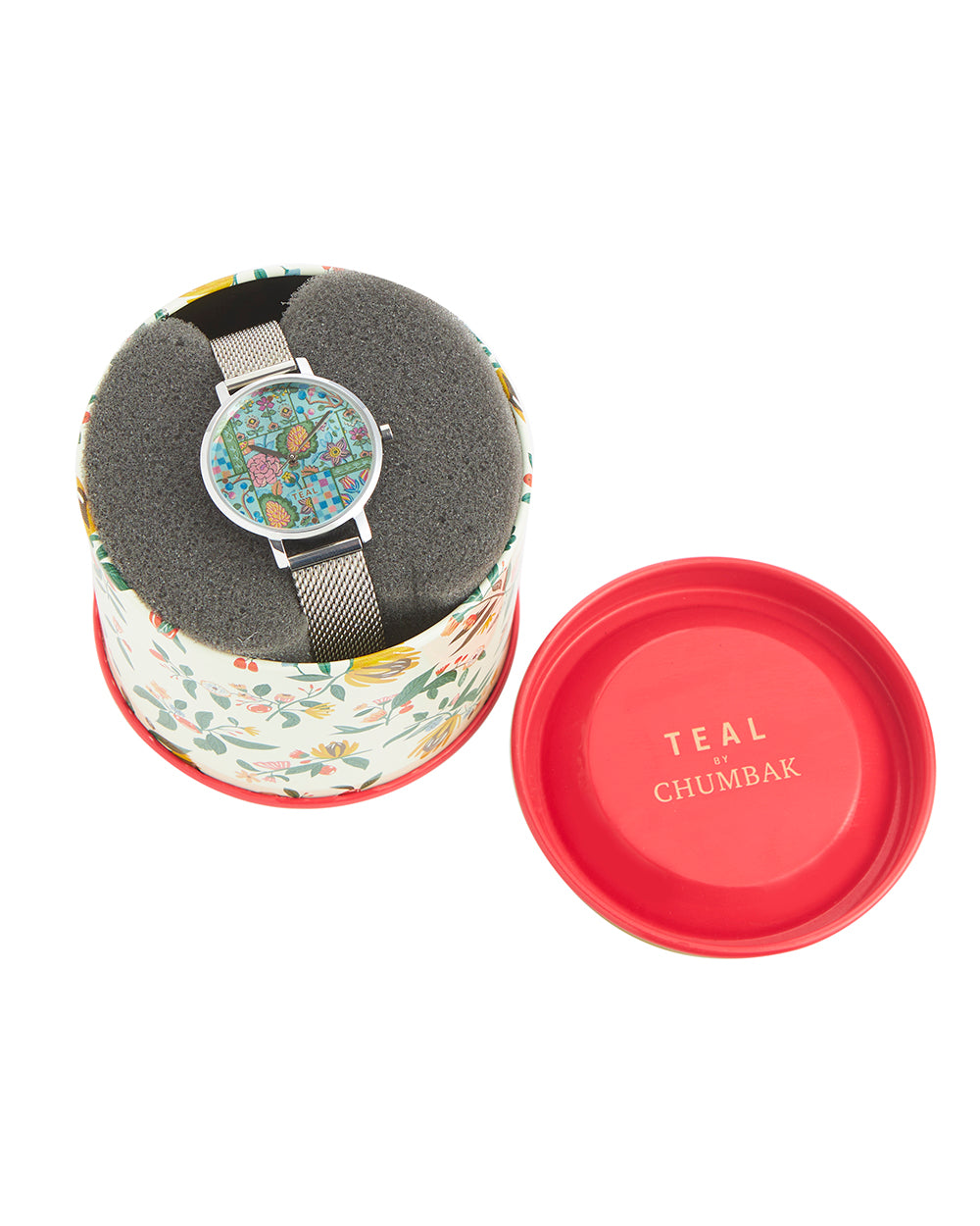 Teal by Chumbak Jungle Jumble Watch | Metal Mesh Strap -Teal