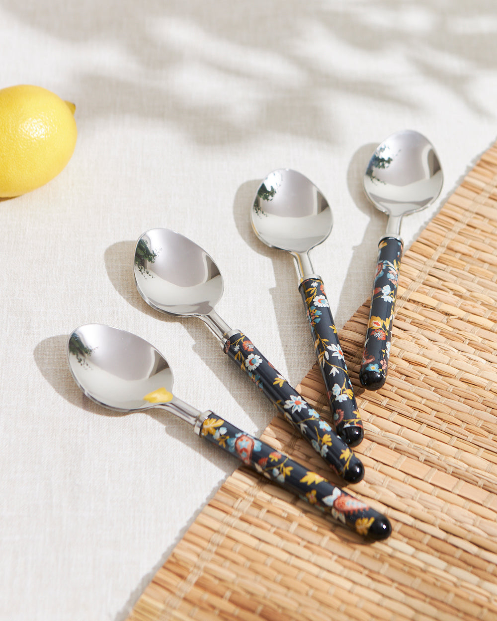 Pixel Paisley Meal Spoons Black ( Set of 4)