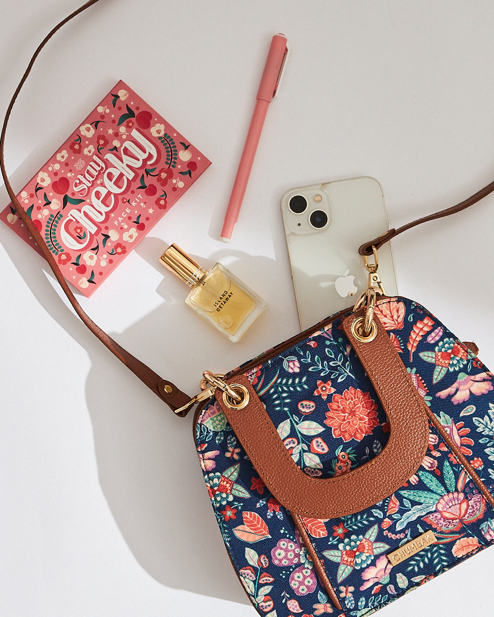 Batik Bloom Hand Bag, Navy