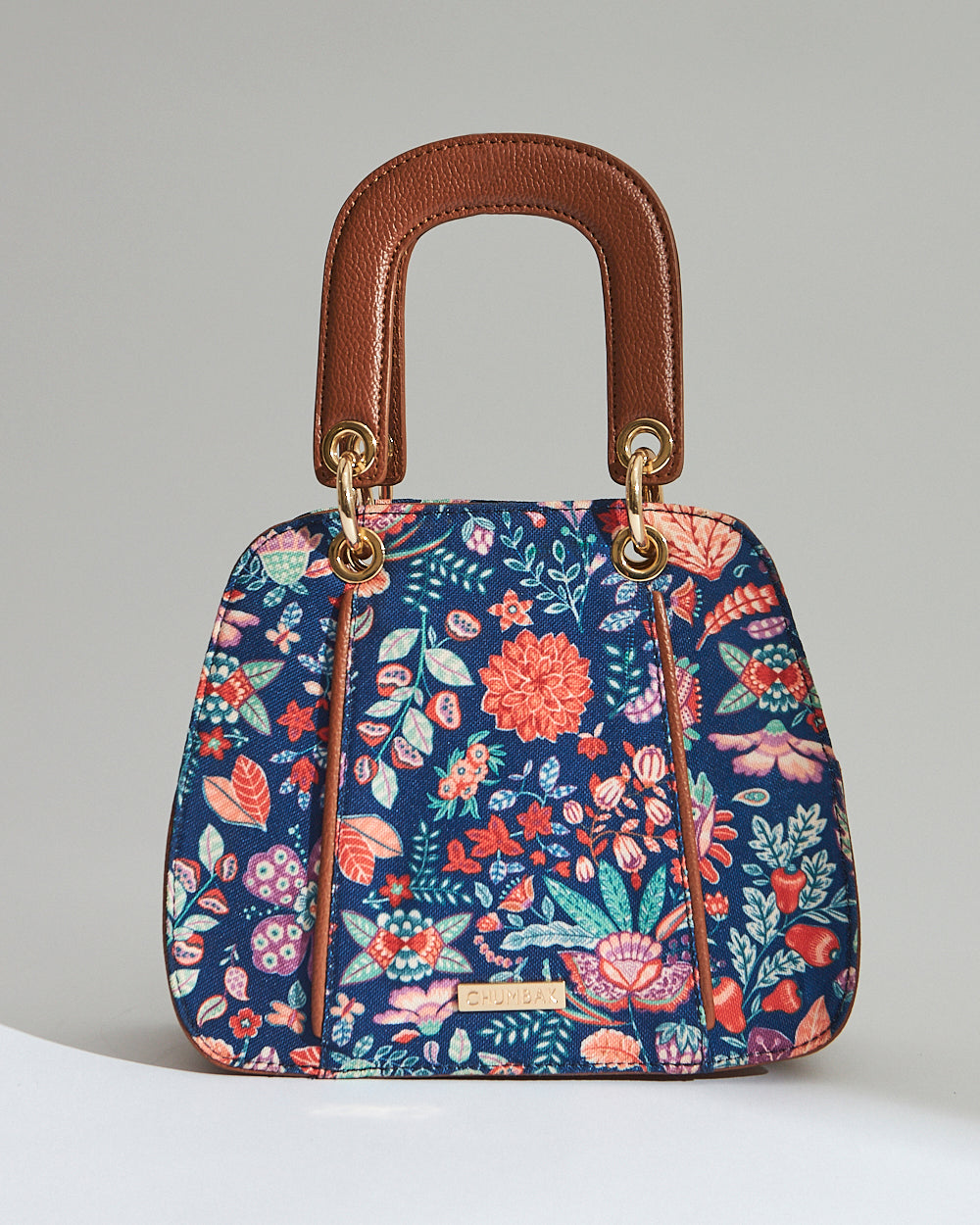 Batik Bloom Hand Bag, Navy