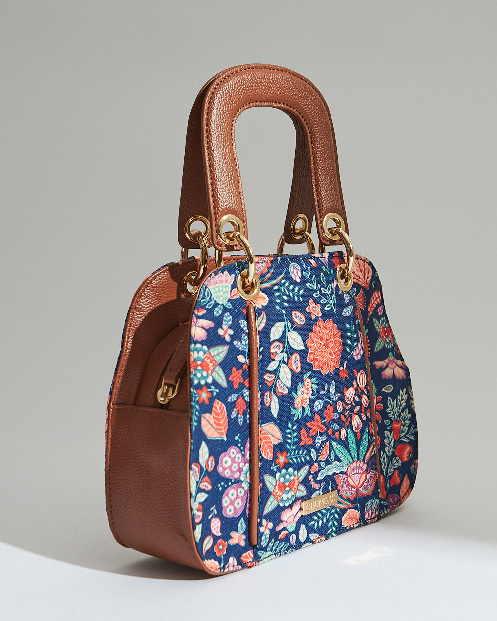 Batik Bloom Hand Bag, Navy