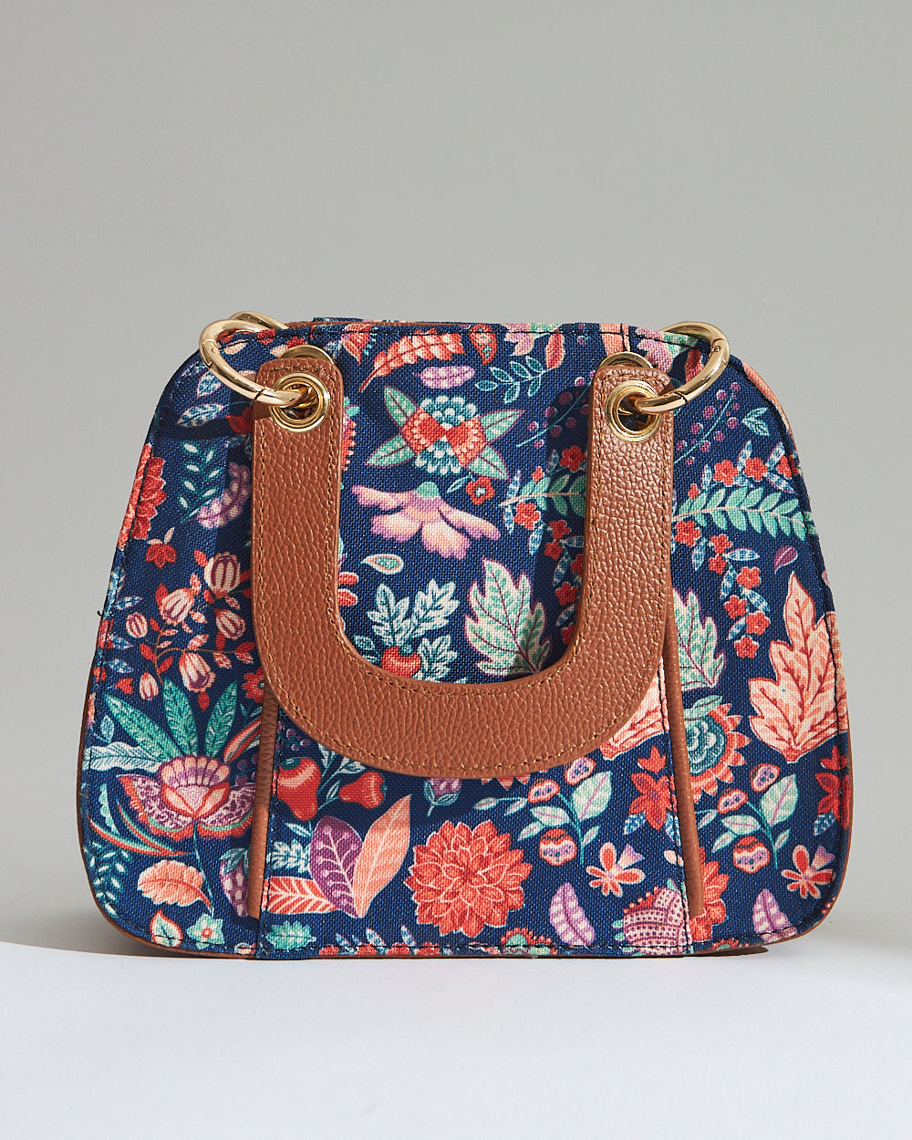 Batik Bloom Hand Bag, Navy