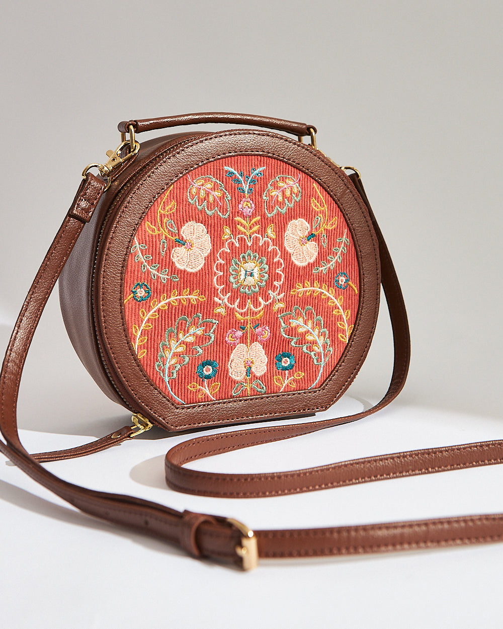 Batik Bloom Embroidered Sling, Red