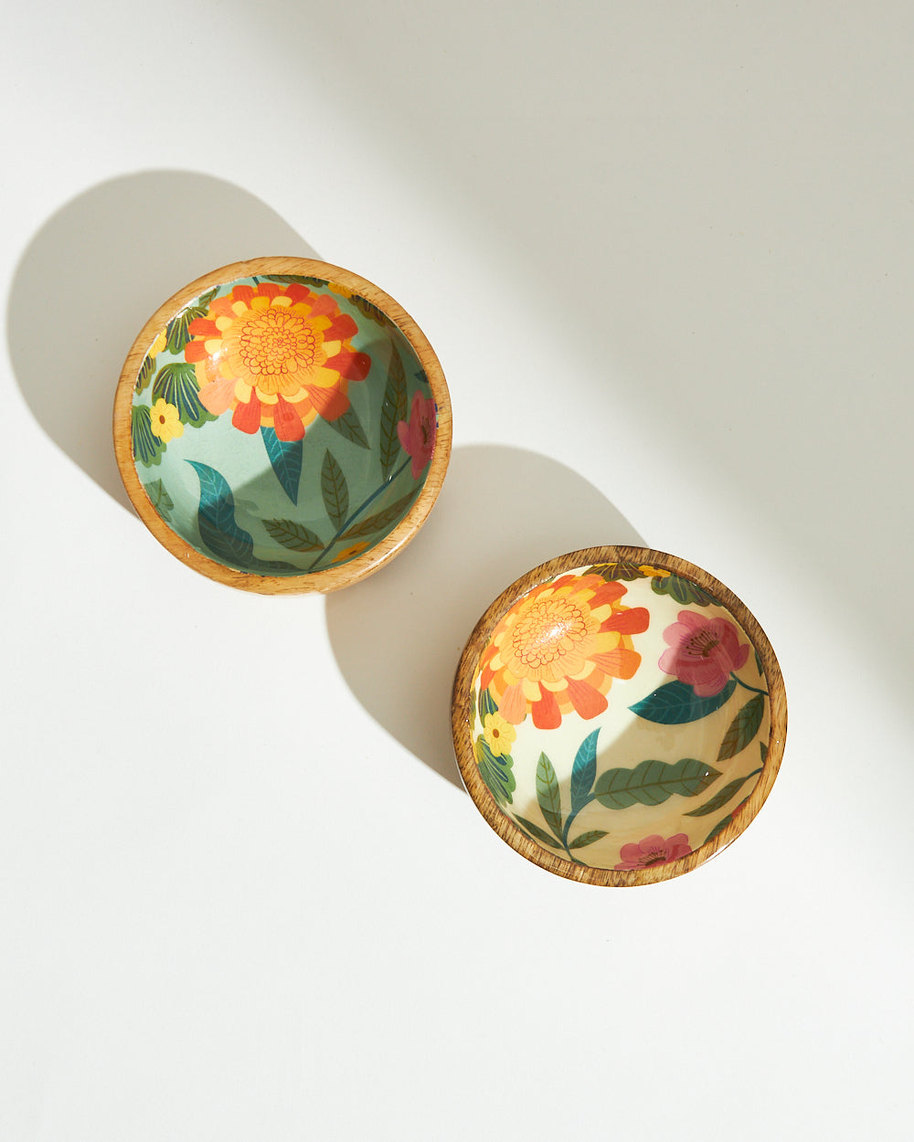 Marigold Mini Snack Bowls (Set of 2)| Wood