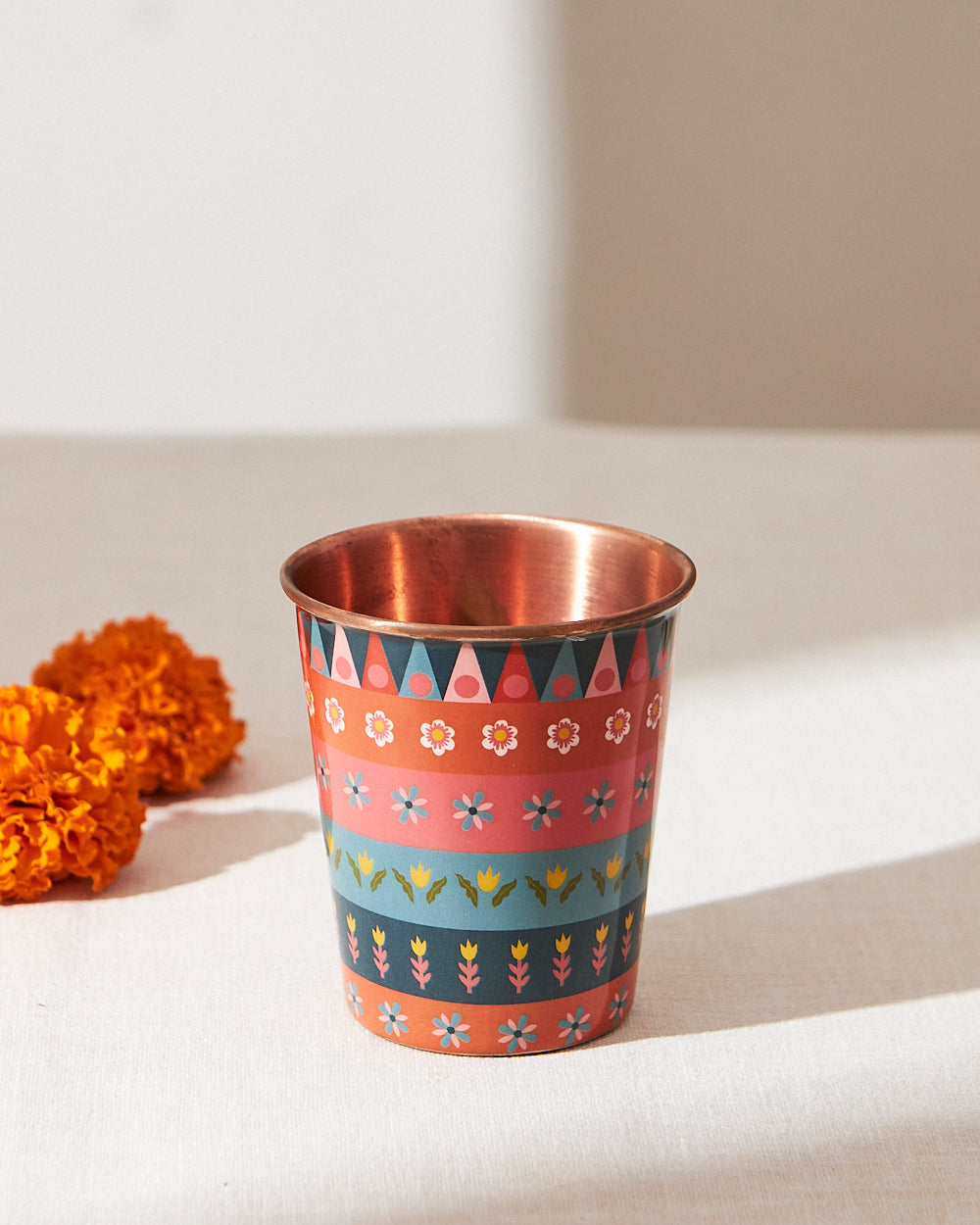 Marigold Streaks Mini Tumbler | Copper