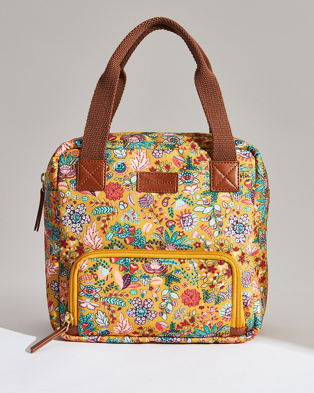 Batik Bloom Lunch Bag, Mustard