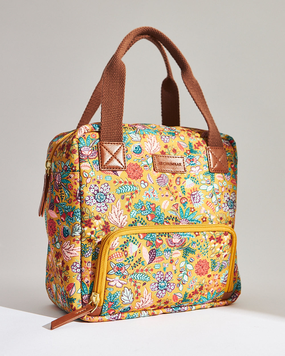 Batik Bloom Lunch Bag, Mustard