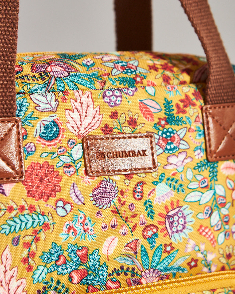 Batik Bloom Lunch Bag, Mustard