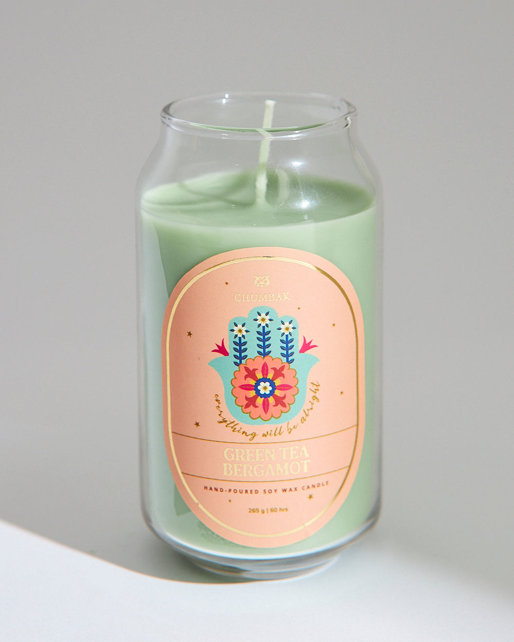 Green Tea & Bergamot Soy Wax Candle, 265g