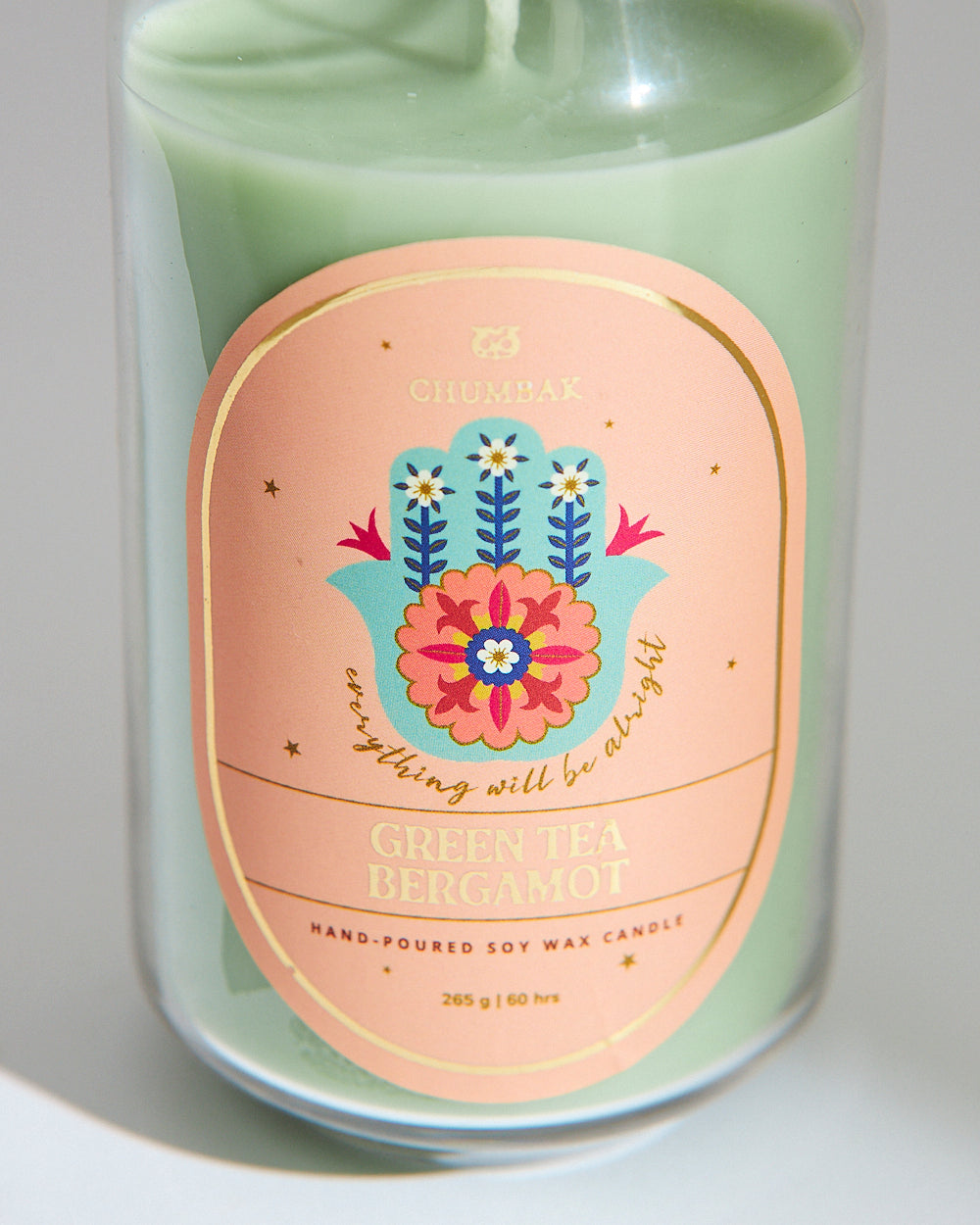 Green Tea & Bergamot Soy Wax Candle, 265g