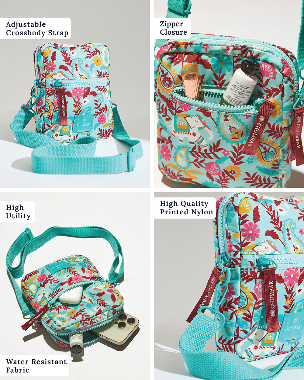 Mini Resort Crossbody Bag | Adjustable Sling| Water Resistant Fabric