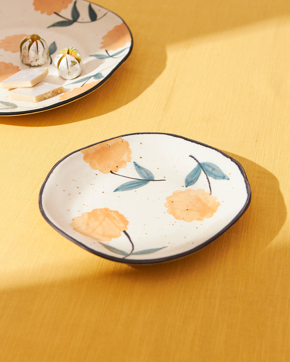 Marigold Quarter Plate | Handpainted Stoneware