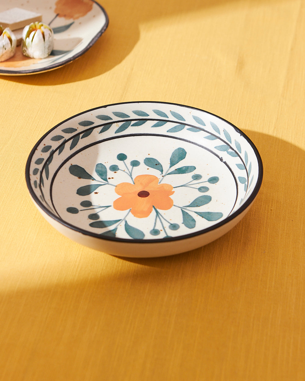 Marigold Pasta Dish | Handpainted Stoneware