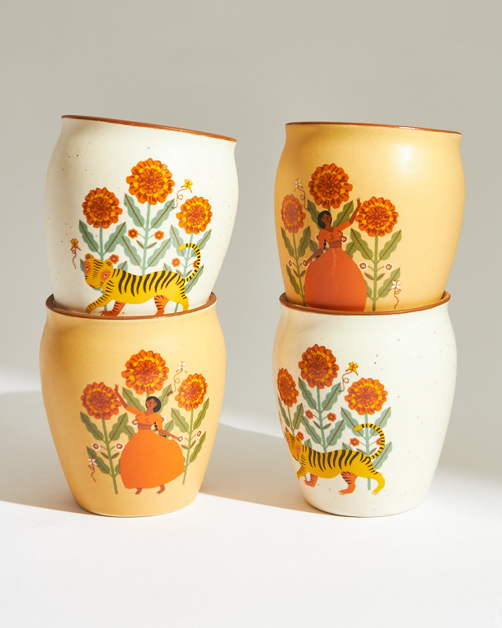 Marigold Kulhad - Set of 4