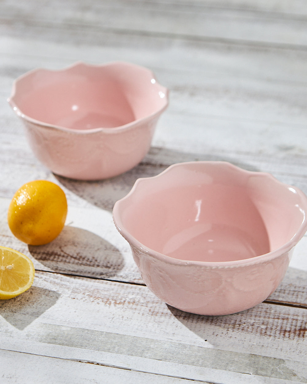 Essentials Lace Serving Bowl,Pink