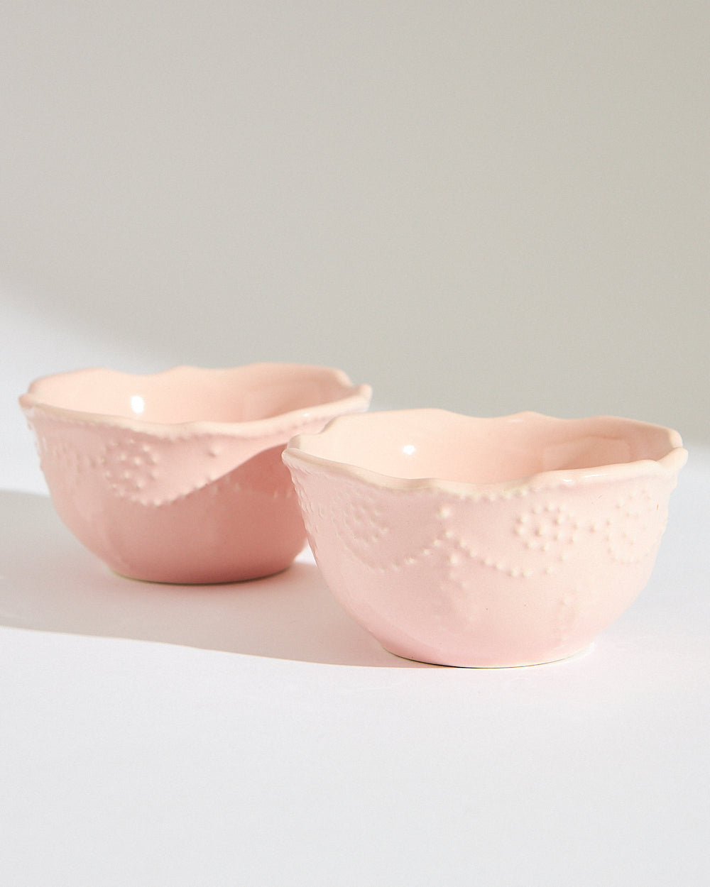 Essentials Lace Serving Bowl,Pink
