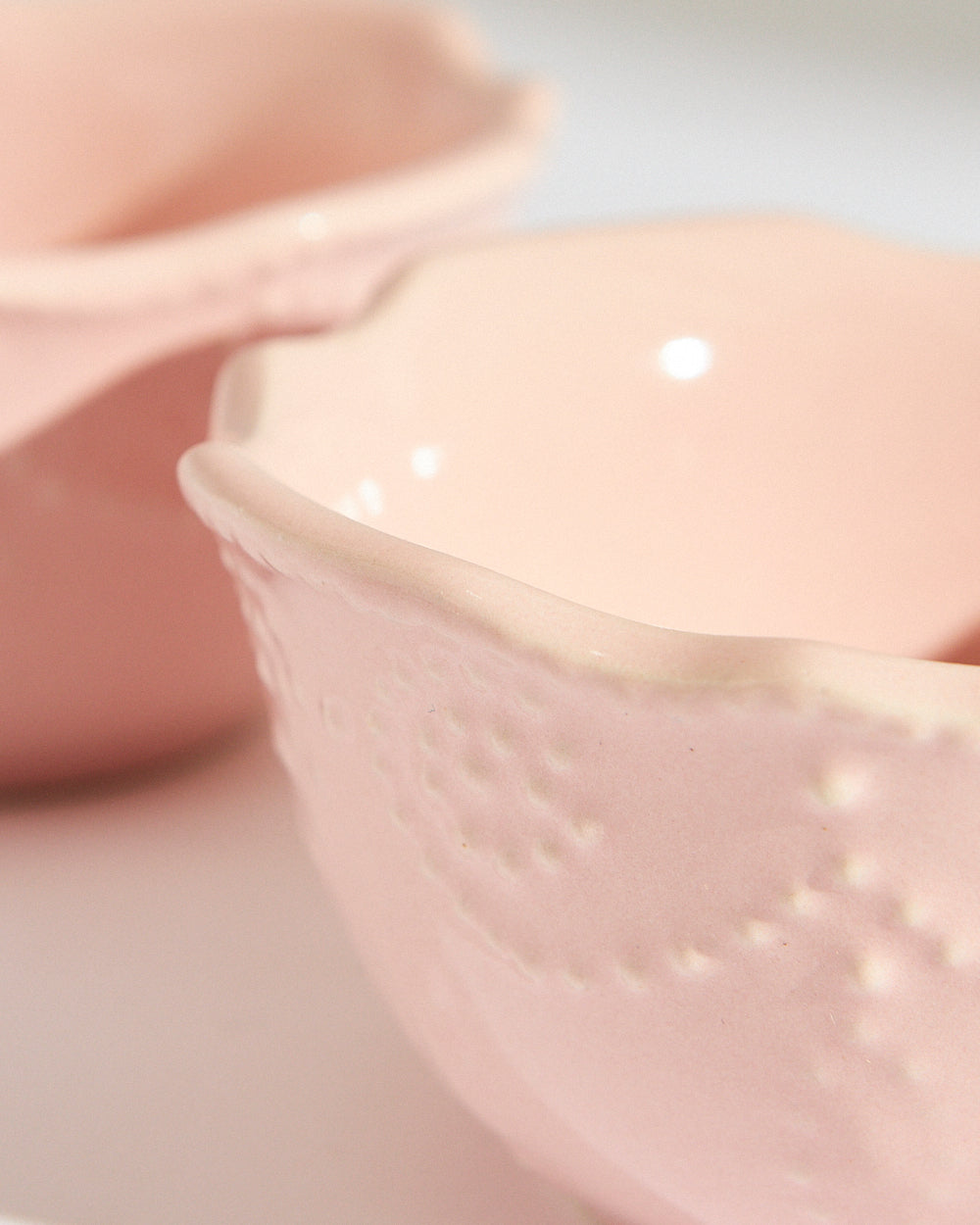 Essentials Lace Serving Bowl,Pink