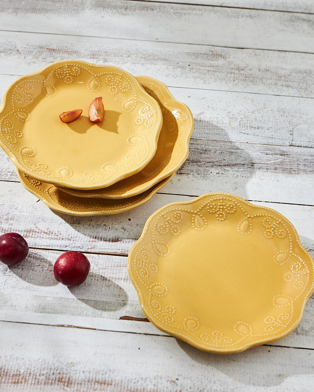 Essentials Lace Quarter Plate, Yellow