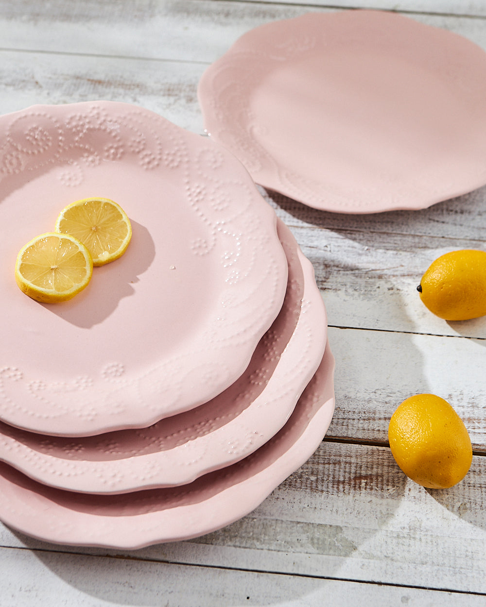 Essentials Lace Dinner Plate, Pink