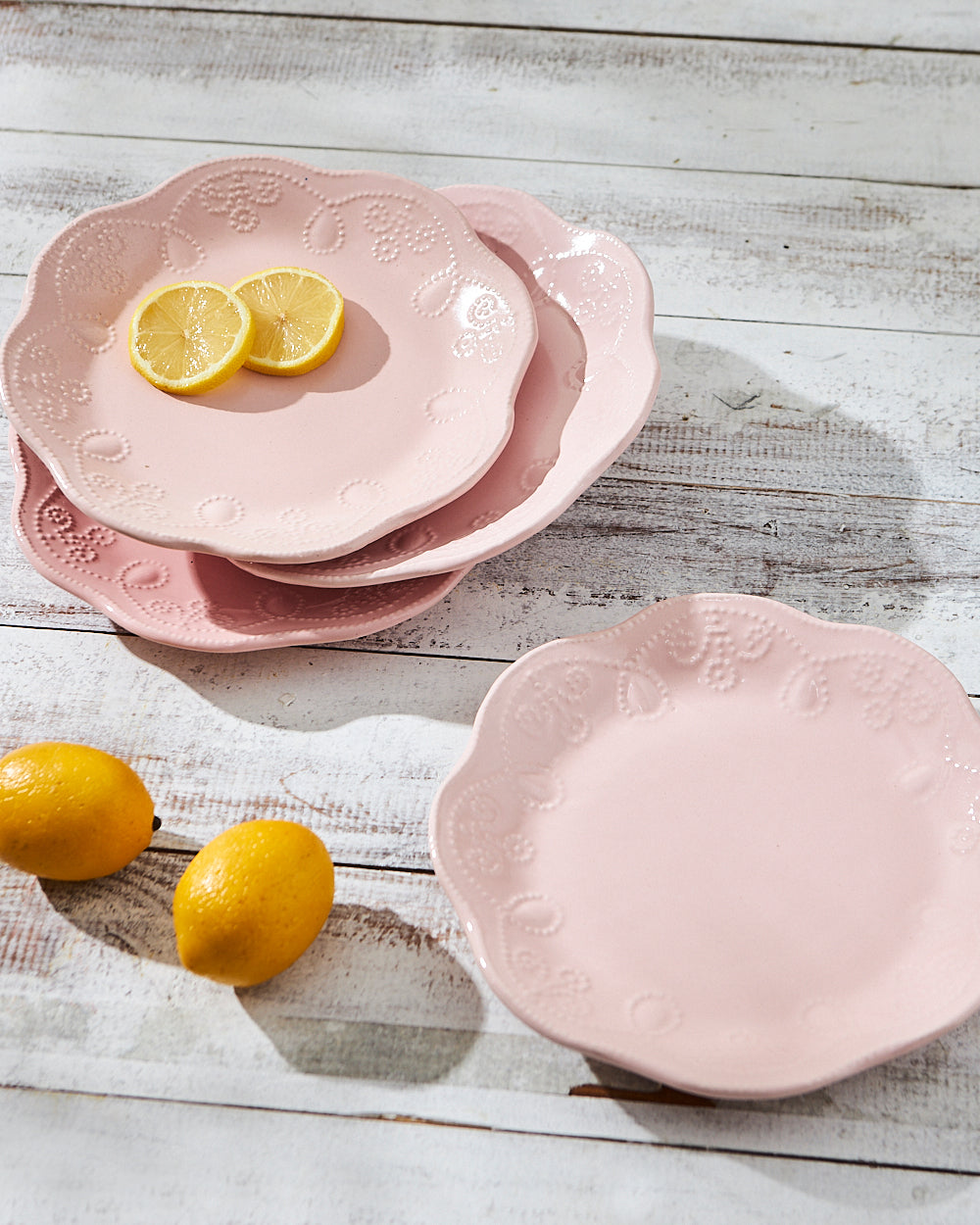 Essentials Lace Quarter Plate, Pink