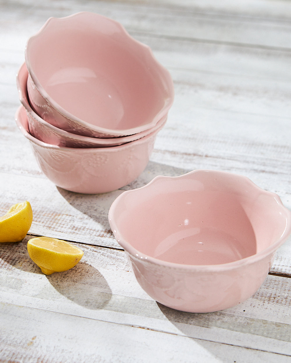 Essentials Lace Serving Bowl,Pink