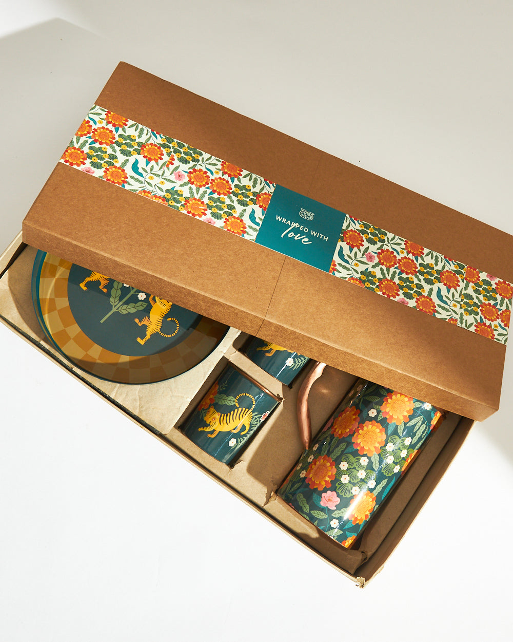 Royal Tiger Daawat Gift Box | Set of 4 | Copperware