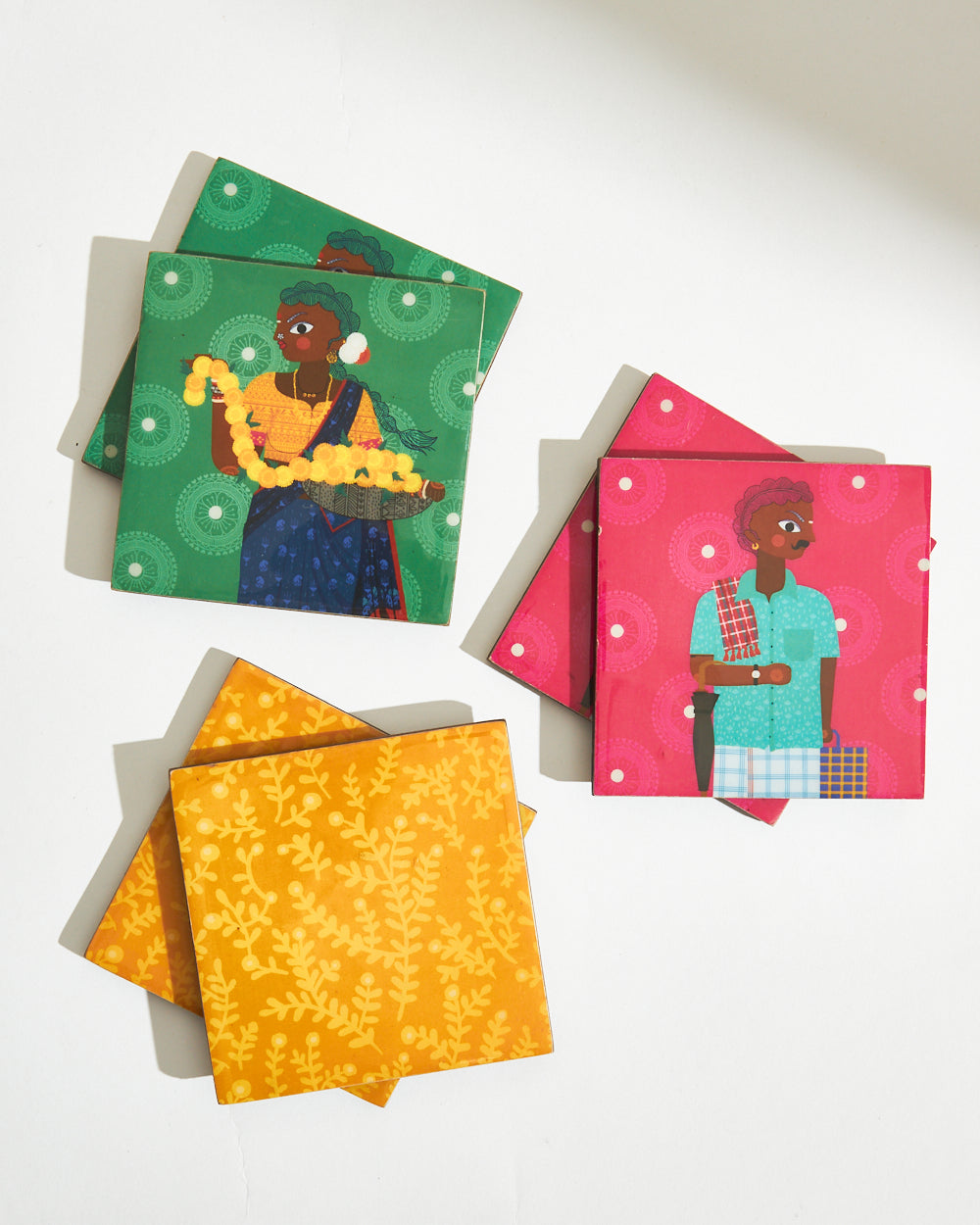 Folk Funk Coasters + Ferrero Rocher Set