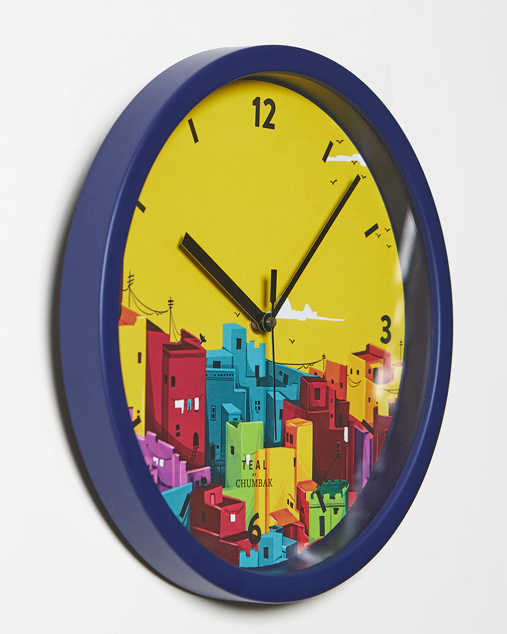 Teal by Chumbak | City Life Wall Clock | 11 inch