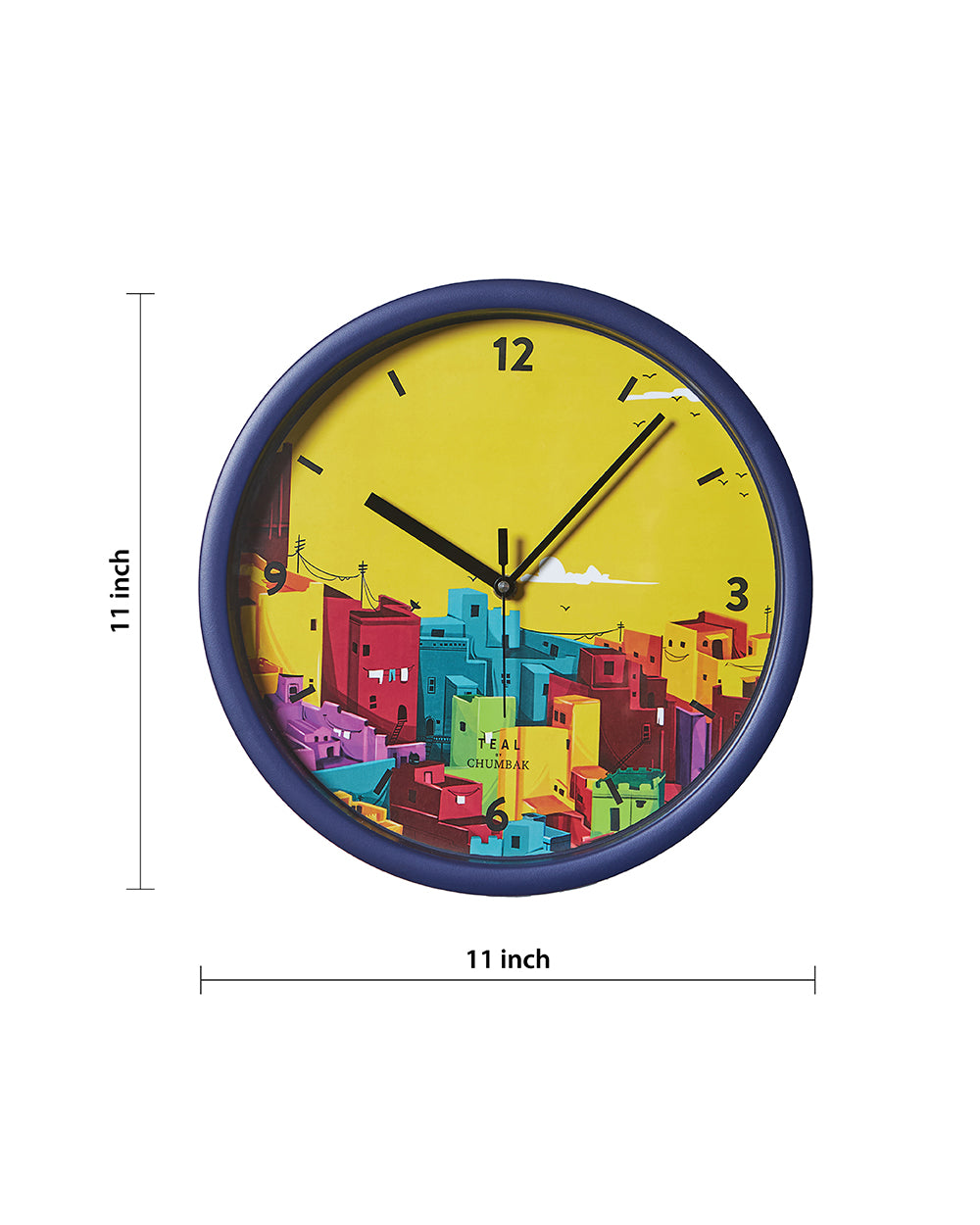Teal by Chumbak Wall Clocks | 11 inch| Silent Sweep movement