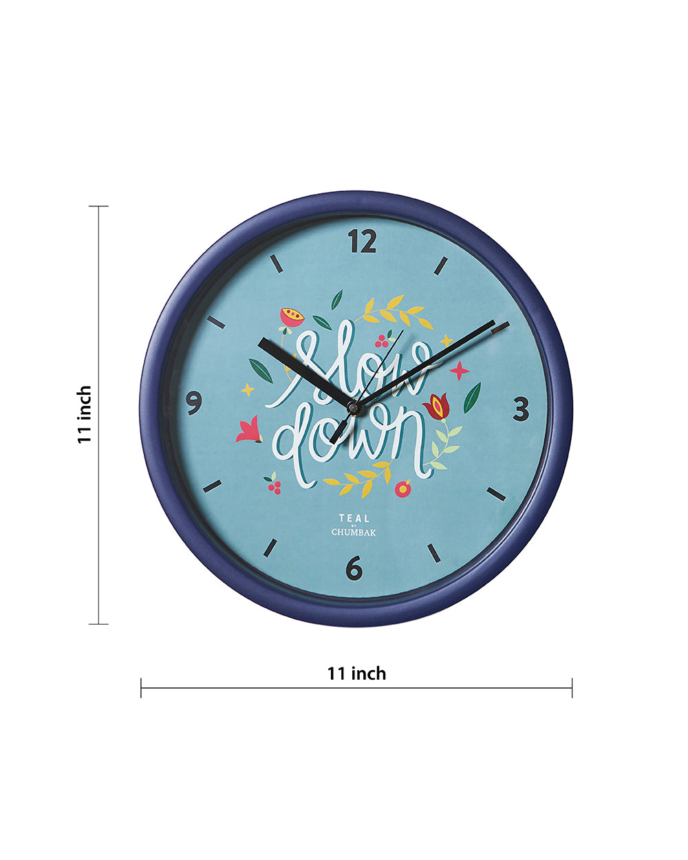 Teal by Chumbak Wall Clocks | 11 inch| Silent Sweep movement