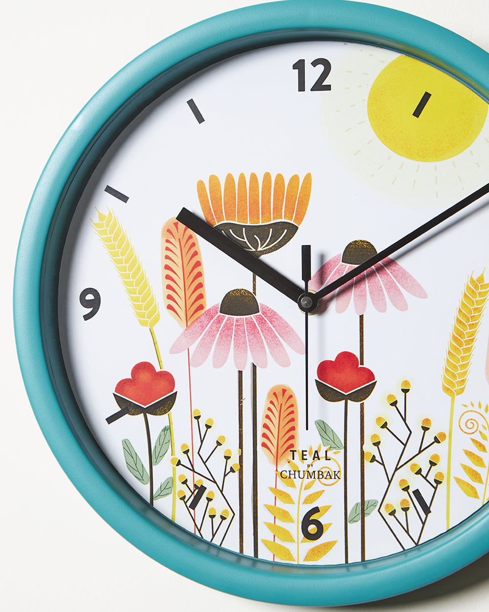Teal by Chumbak Wall Clocks | 11 inch| Silent Sweep movement