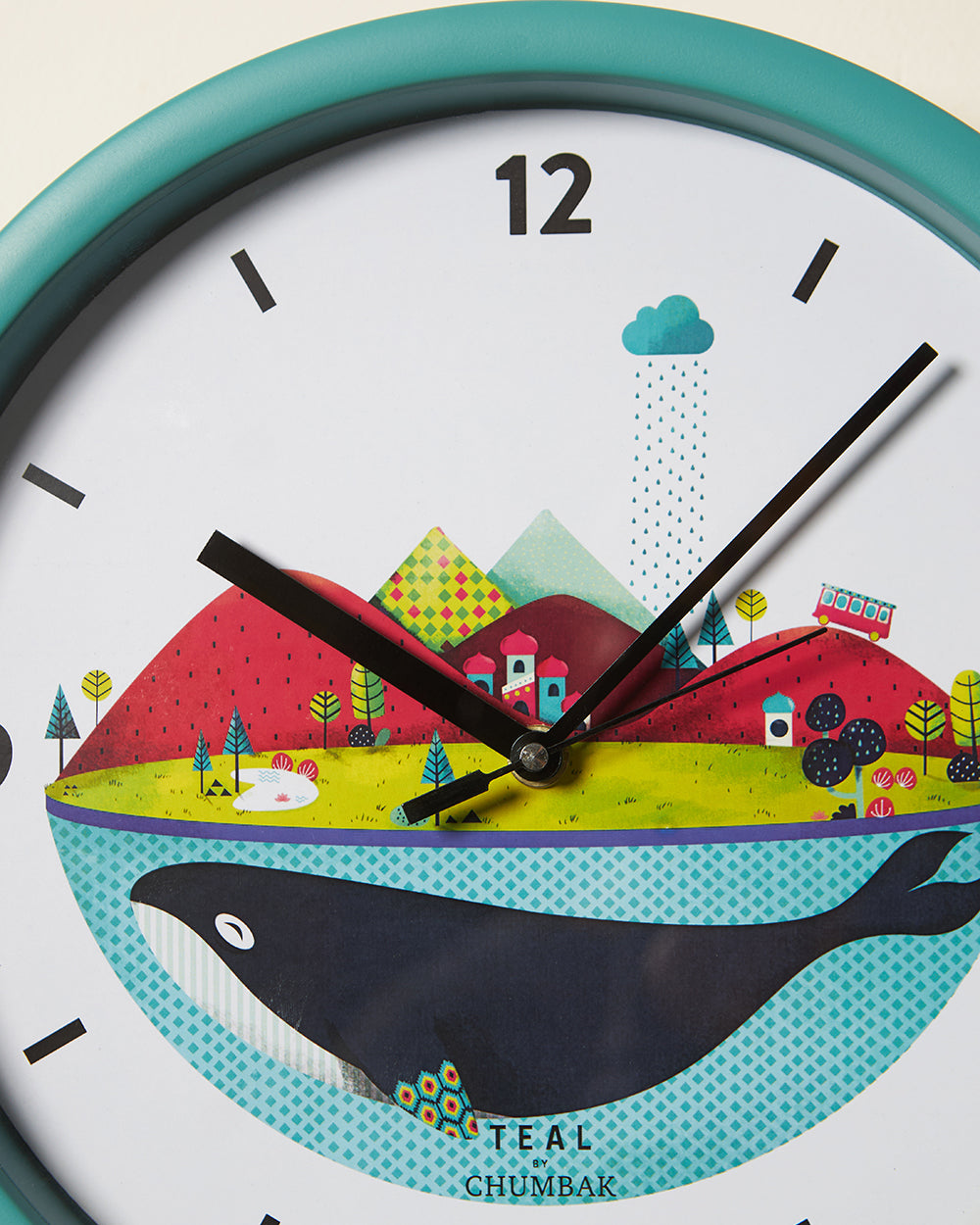 Teal by Chumbak Wall Clocks | 11 inch| Silent Sweep movement