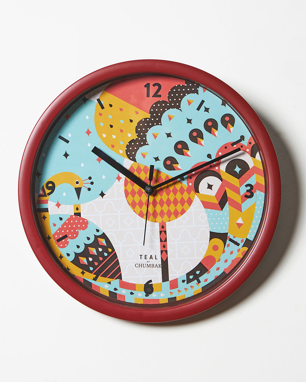 Teal by Chumbak |Peacock Pride Wall Clock | 11 inch