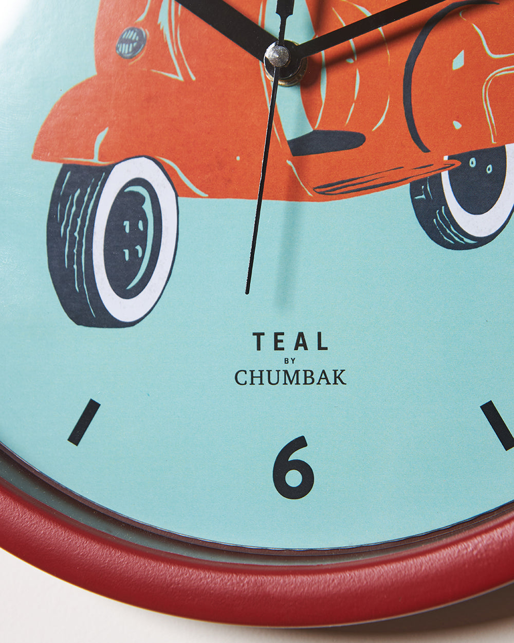 Teal by Chumbak |Scooting Around Wall Clock | 11 inch