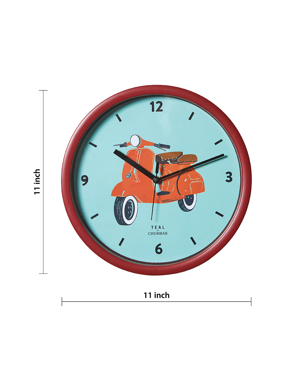 Teal by Chumbak Wall Clocks | 11 inch| Silent Sweep movement